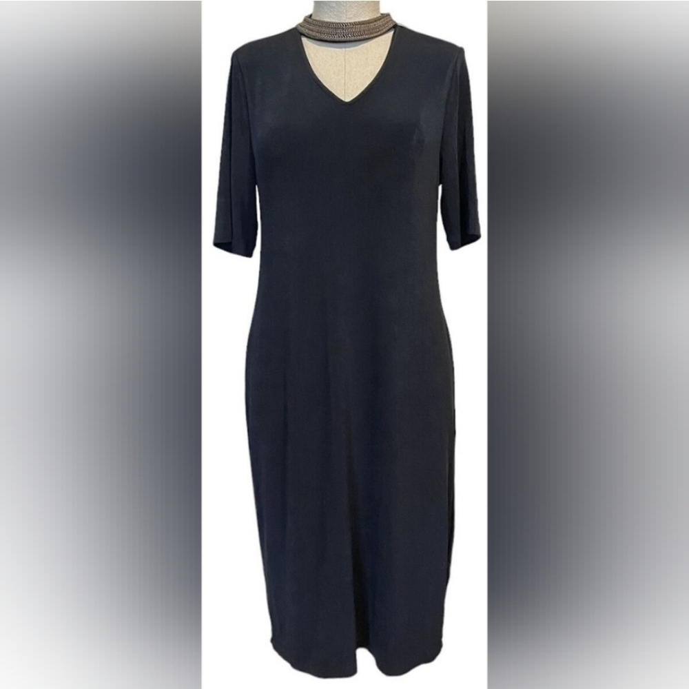 Chicos sz 3 Travelers embroidered neck band dress India Ink sz 16 new with tags - Picture 12 of 12